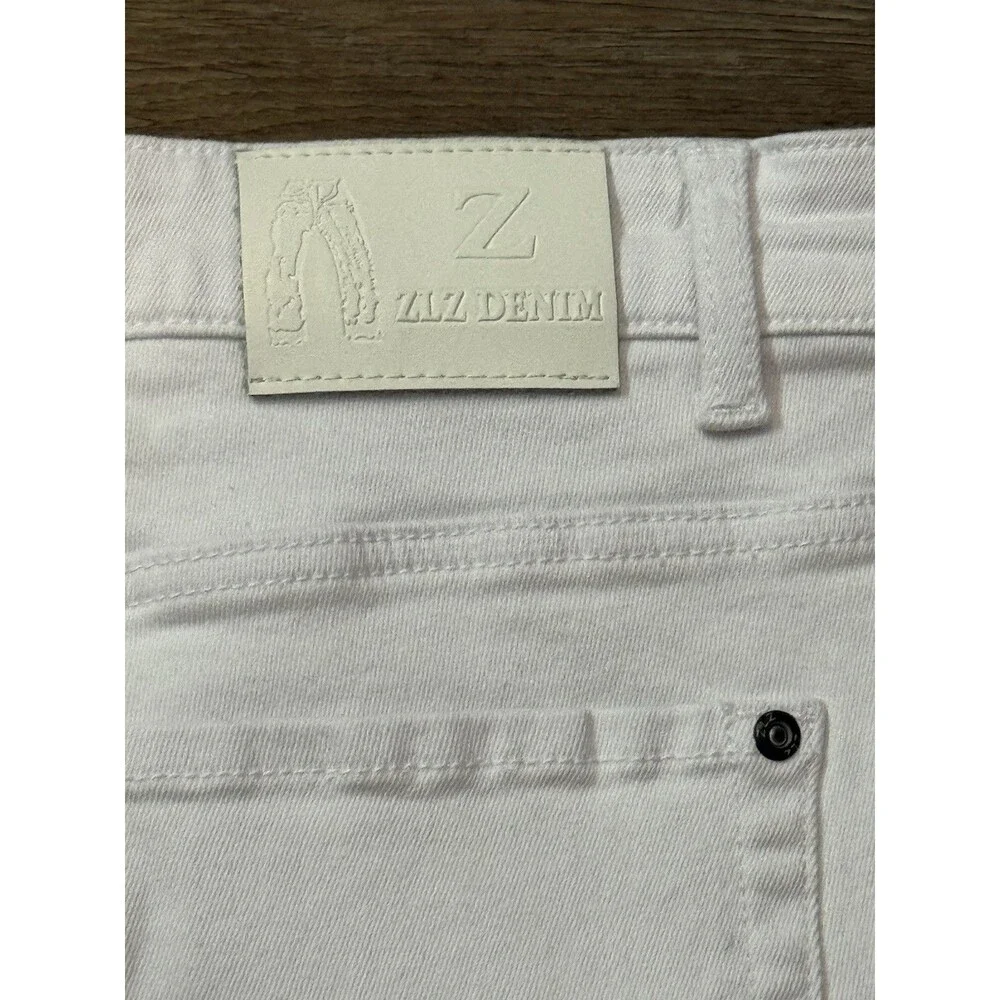 ZLZ Men's White Jeans Stretch Slim Fit Younger-Looking Comfy Pants Size 36 EUC
